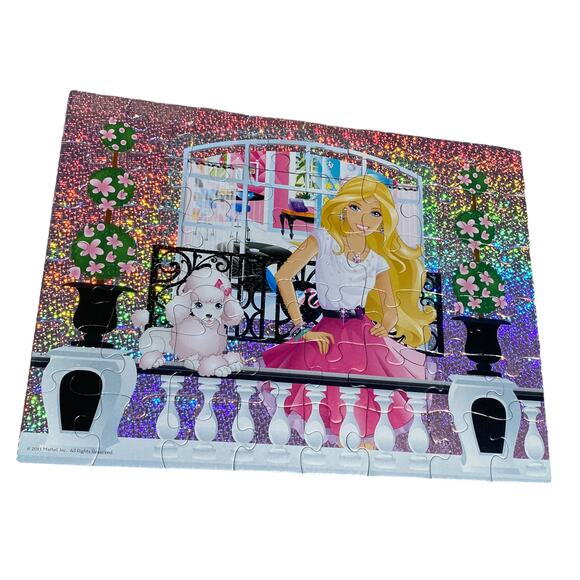 Mattel Barbie 2013 Barbie with Poodle Ultra Foil Puzzle Complete - Picture 2 of 5